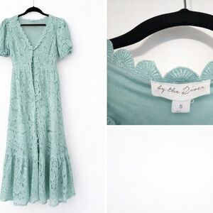 By The River Lace Maxi Dress - Mint